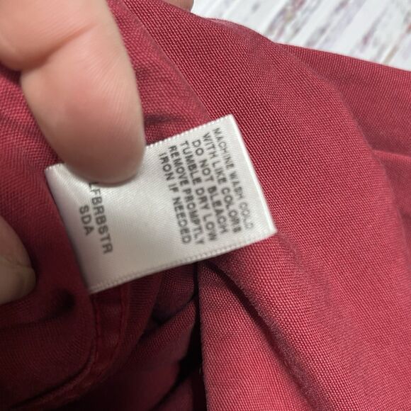 CABELAS Shirt Mens XL Twill Button Up Work Shooting Elbow Patch Cotton Chore Red - Picture 9 of 12